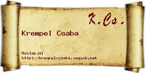 Krempel Csaba névjegykártya